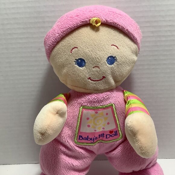 Fisher Price Pink My First Doll Stuffed Plush Baby Rattle Security Lovey 2008 - Picture 2 of 6